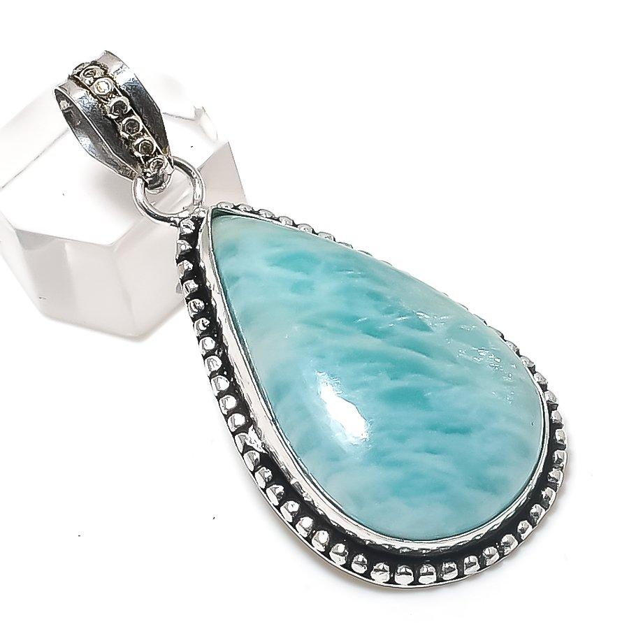 

Амазонит Драгоценный Камень 925 Стерлинговое Серебро Ювелирное Изделие Подвеска 2.17