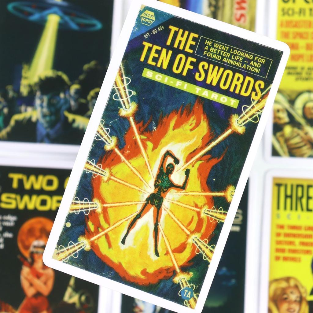 Todd Alcott's Sci-Fi Tarot, 10.3*6cm Science-Fiction-themed Tarot Deck, 78 Pcs Tarot Cards Based On Rider Waite System