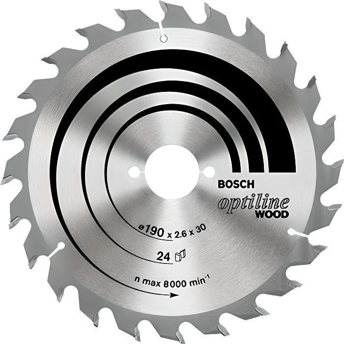 Lame De Scie Circulaire Pour Bois - BOSCH - Optiline Wood - 160x20x2,6 Mm - 24 Dents