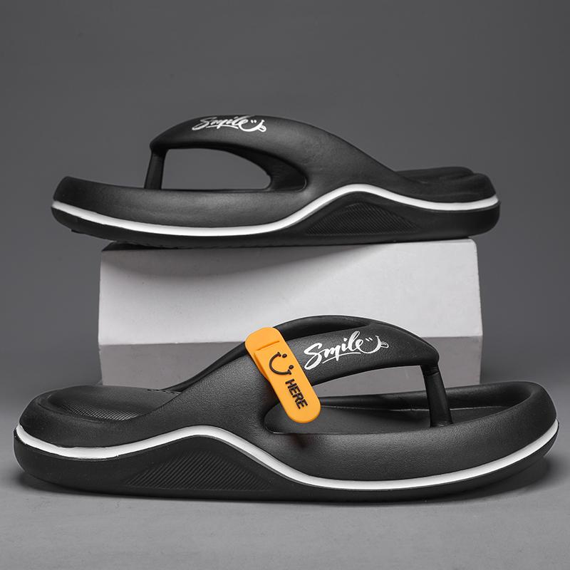 

Летние мужские шлепанцы на платформе, шлепанцы с мягкой подошвой из ЭВА, сандалии для мужчин и женщин, уличная повседневная пляжная обувь, домашние нескользящие тапочки 36-37 чёрный