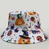 New Cute Pumpkin Basin Hat Men's Sunshade Sunscreen Hat Halloween Cartoon Double-sided Bucket Hat