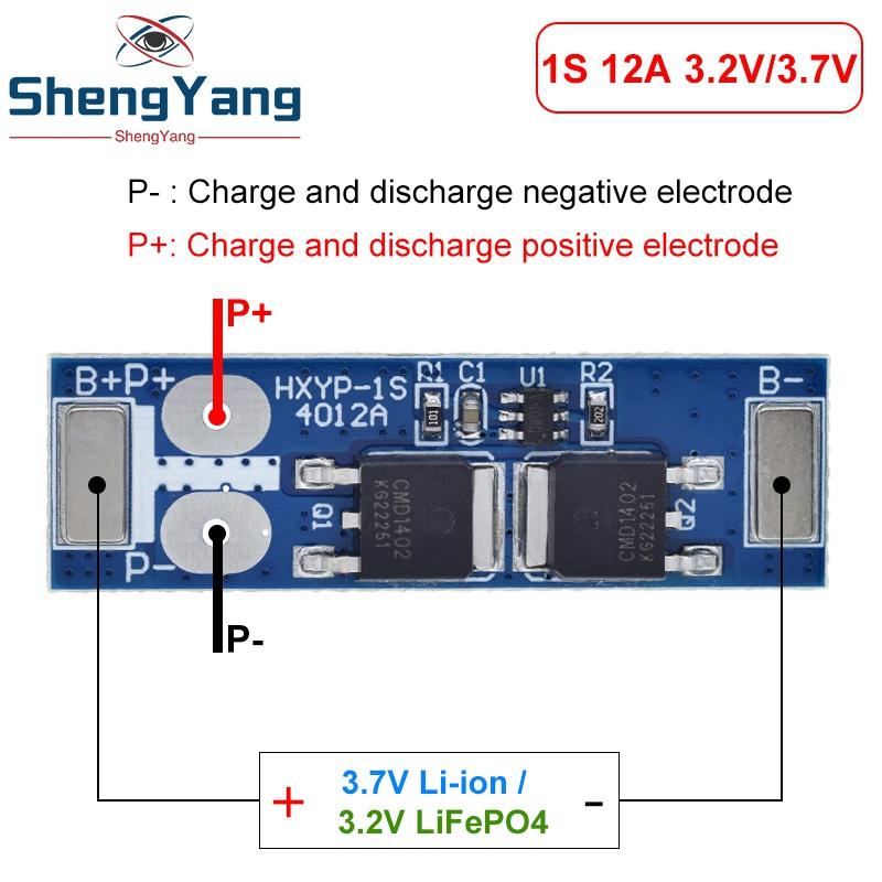 BMS 1S 12A 16A 24A 3.7V LiFePO4 Lithium Battery Protection Board 18650 4.2V Charging Voltage/Short Circuit/Overcharge Prevention