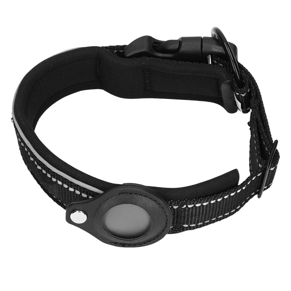 Reflexní obojek pro psa Nastavitelný Odolný Polstrovaný neoprenový obojek pro domácí mazlíčky s držákem na AirTag pro