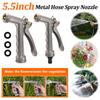 5.5inch Metal Portable Watering Sprayer with Threaded Front Multifunction Pistol Nozzle Grip Hose Sprinkler for Garden Watering