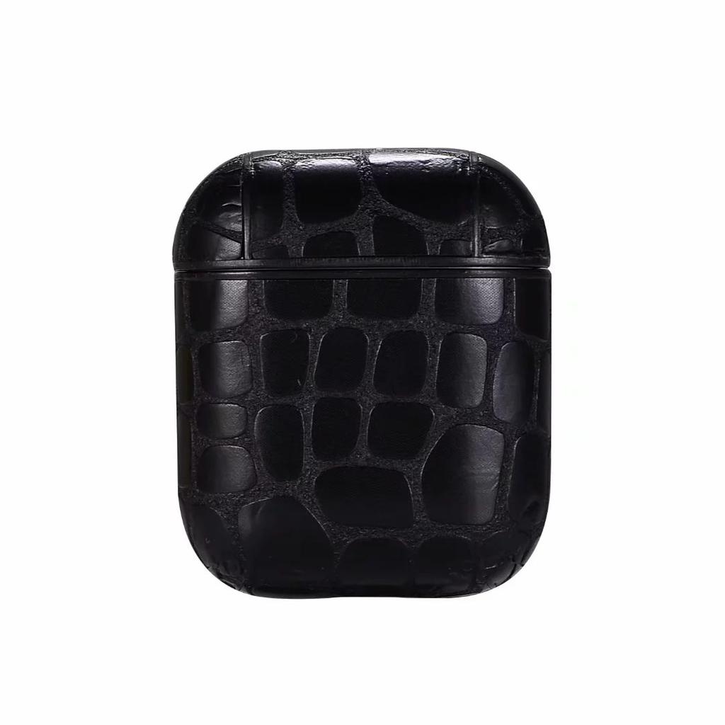 Applicable AirPods Earphone Case Retro Stone Pattern Flip PU Protective Case Hook Storage Case