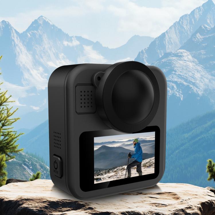 For GoPro MAX2 PULUZ Silicone Dual-Lens Cover (Black)
