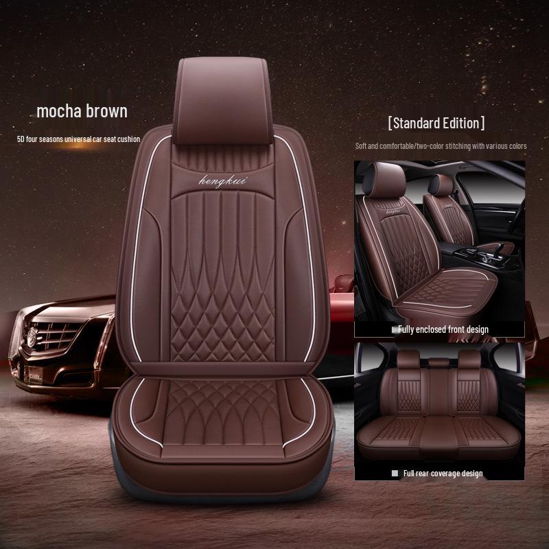 Universal Leather Car Seat Cover Set for Suzuki Tianyu SX4 Hatchback - Full Coverage, Four Seasons Use