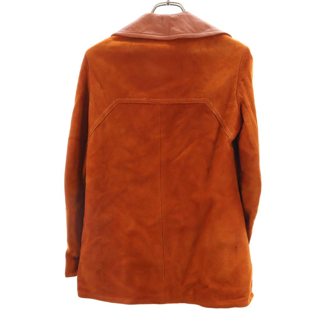 60s 70s Vintage TALON Zip Suede Leather Jacket 18 Orange Series Women Used