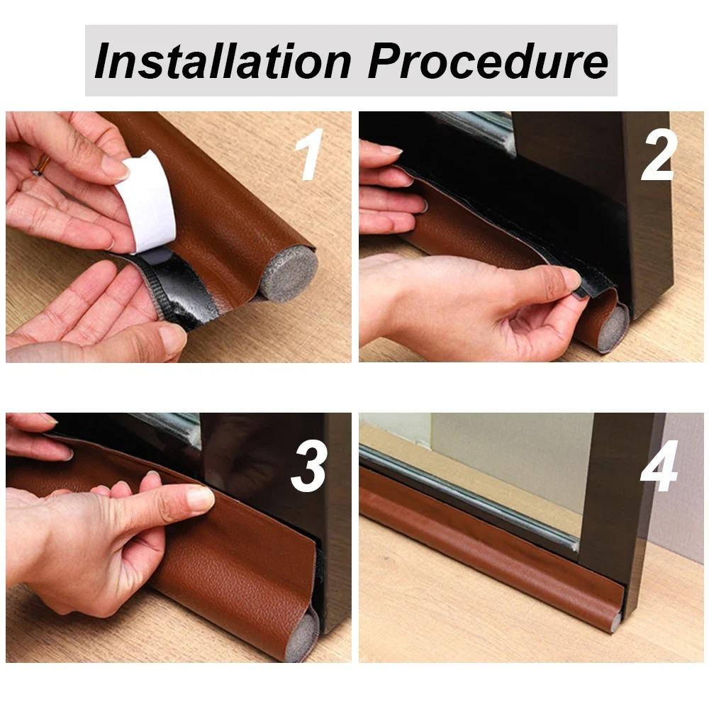 1pc 96cm/37.8in Sealing Strip Door Seam Door Bottom Sealing Strip Sound Insulation Wind Strip Foam Tape Bedroom Door Gap