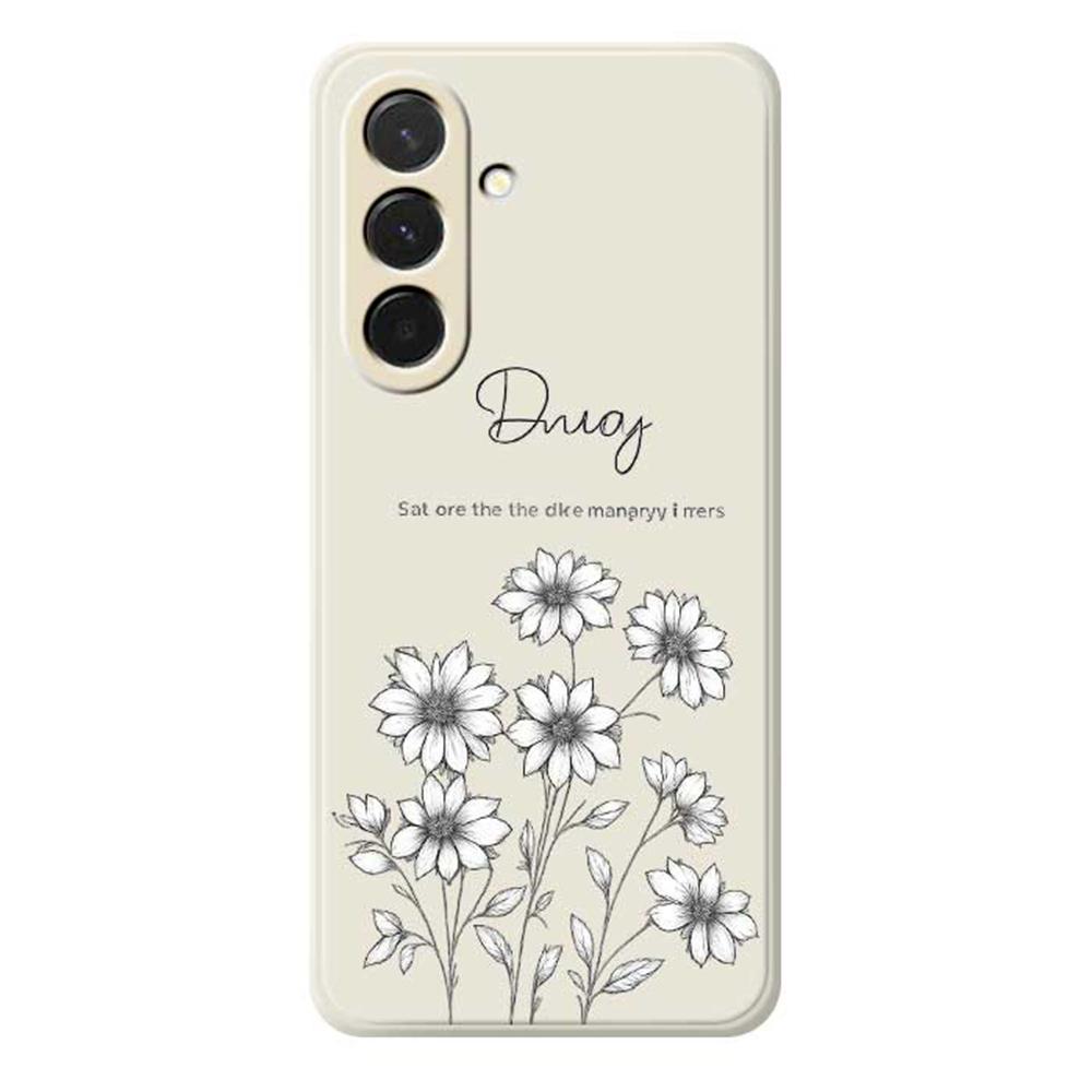 For Samsung Galaxy A36 5G Case Sketch Flowers Pattern Printing Straight Edge TPU Phone Back Cover