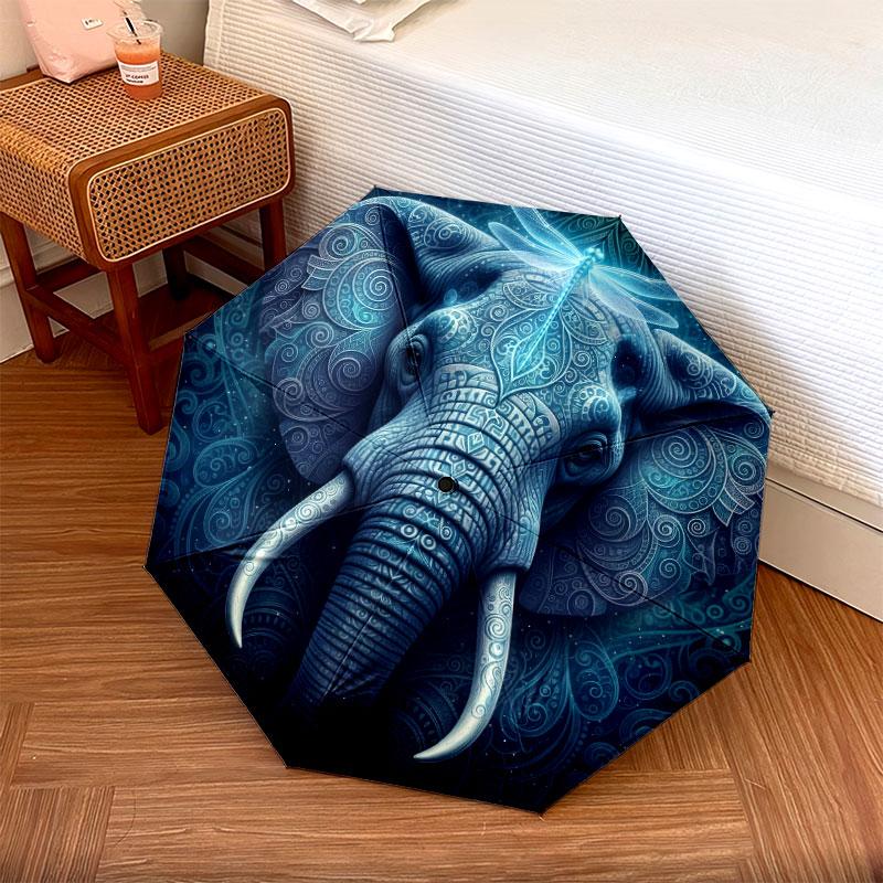 Mayan-styleanimals Pattern Pattern New Style Umbrella, 1 Piece Automatic Folding Umbrella, Portable Travel Umbrella, Outdoor Umbrella, Birthday Gift