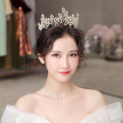 Korona tiara eleganckie i luksusowe dodatki do włosów ślubnych w stylu koreańskim nowożeńcy wróżka 18 lat styl leśny
