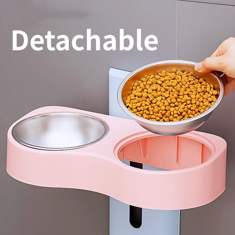 Dog Food Bowl Neck Protector Dog Bowls Adjustable Height Double Bowls for Dogs Feeding Detachable Cat Water Bowl Pet Feeder