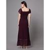 Women Maxi Wine Long Short Sleeves Dress Party Wear Top Georgette Kurta Dress VF-1872c