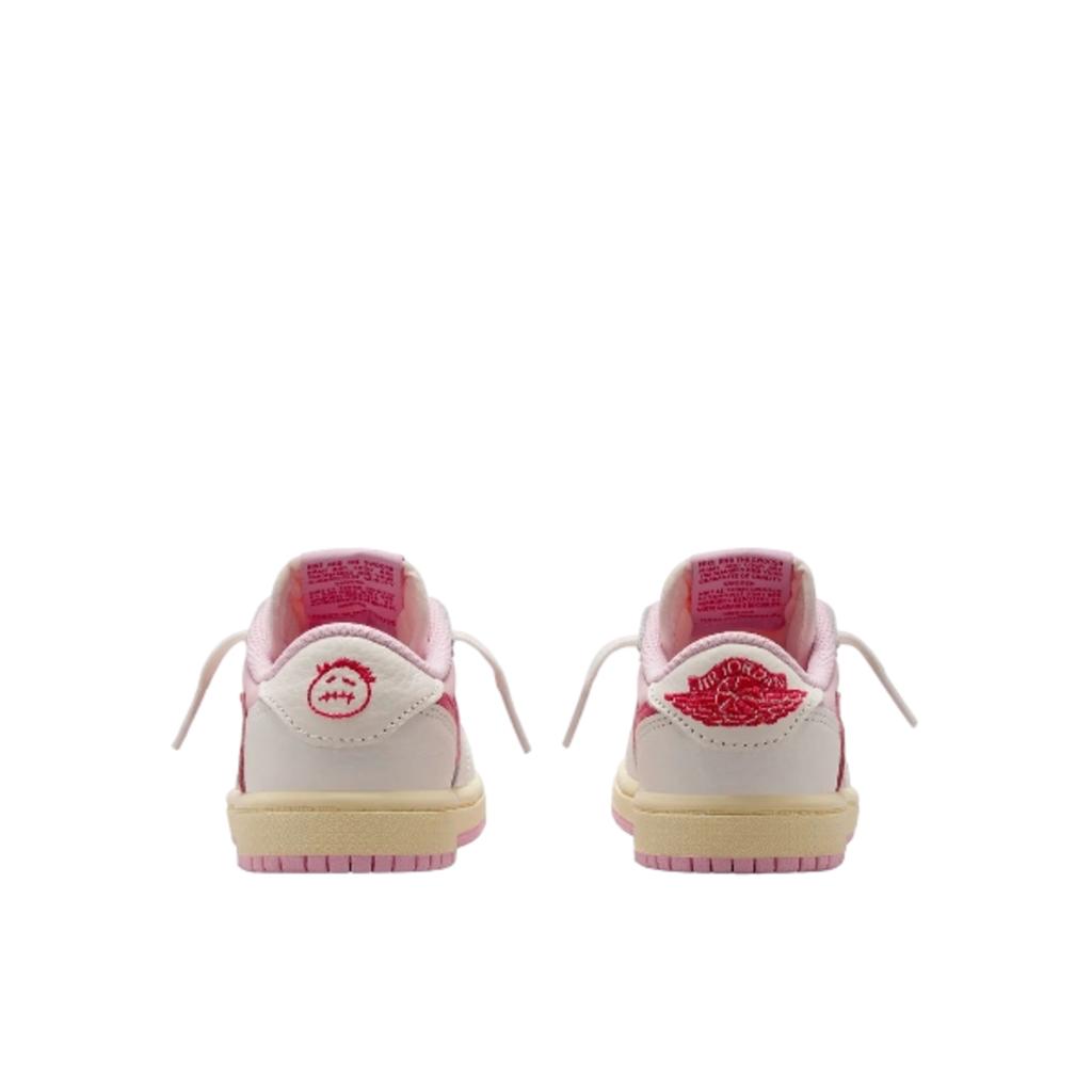 Air Jordan 1 Retro Low OG SP Travis Scott Sail Rosa Tropicale Bambino