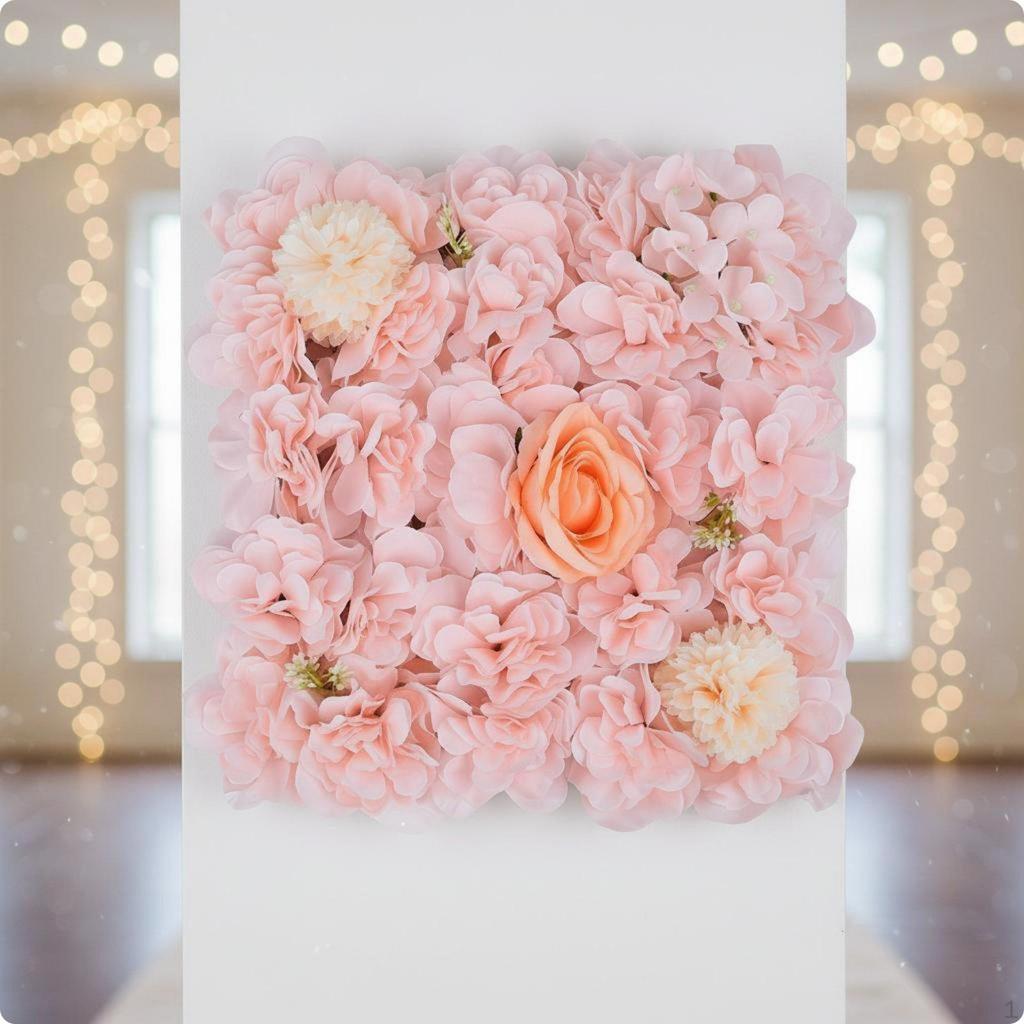Artificial Rose Wall Panel Realistic Look Floral Backdrop Reusable ThreeDimensional