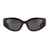 Balenciaga Logo Relief Irregular Frame Sunglasses Men Sunglasses Black BB0324SK002