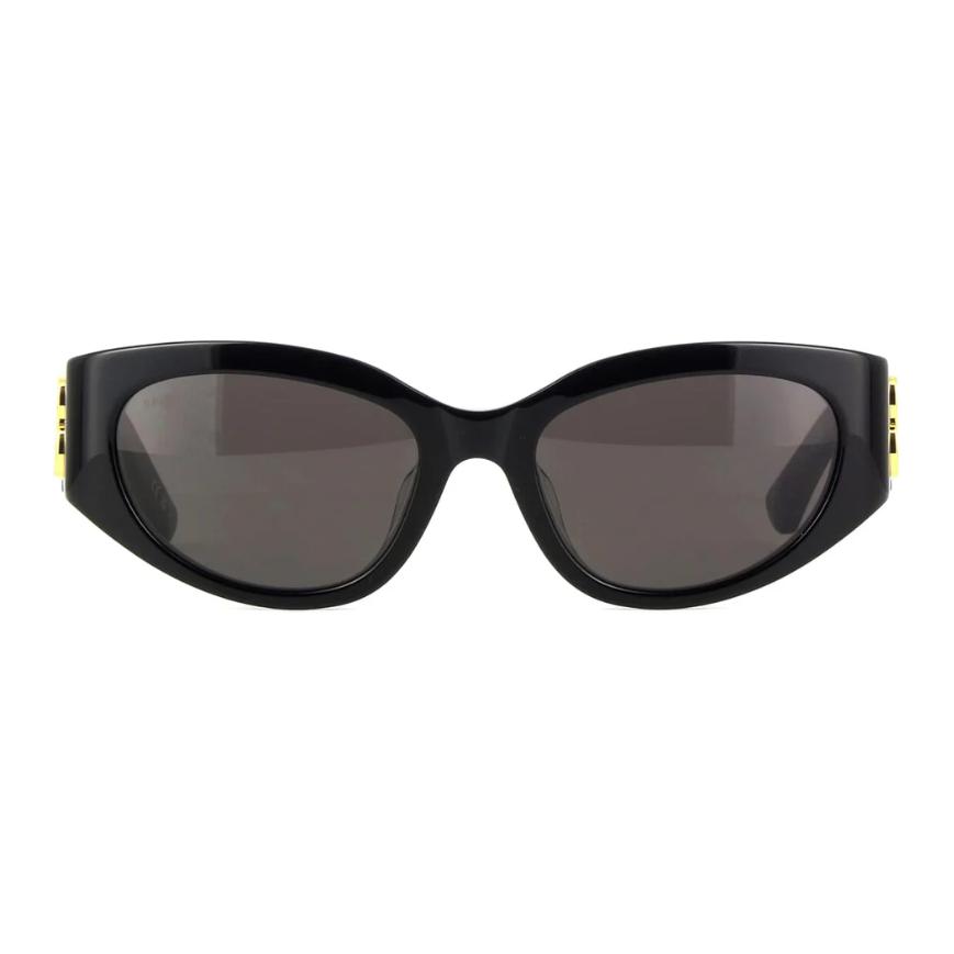 Balenciaga Logo Relief Irregular Frame Sunglasses Men Sunglasses Black BB0324SK002