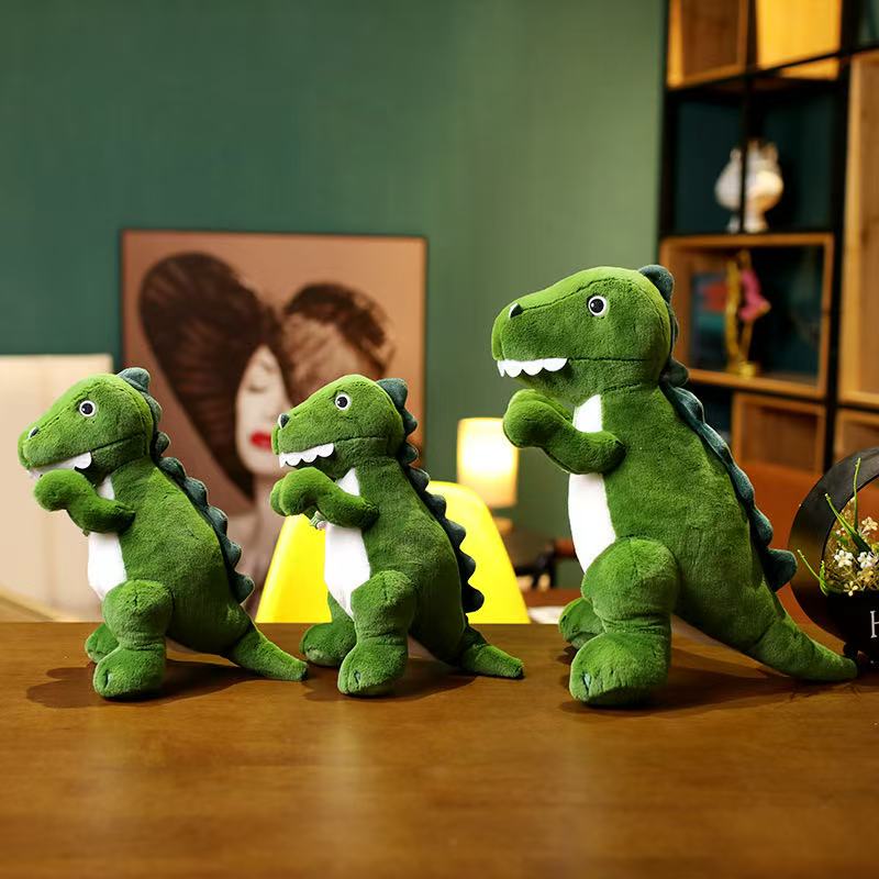 35cm Green Dinosaur Doll Simulation Plush Toy Handmade Doll Cartoon Anime Cute Pillow Cushion Home Decoration Children's Birt