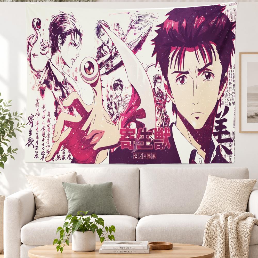 P-Parasyte Tapestry Wall Hanging Shinichi Migi Japanese Horror Seinen Manga Wall Art Bedroom Dorm Living Room Home Decor Fans