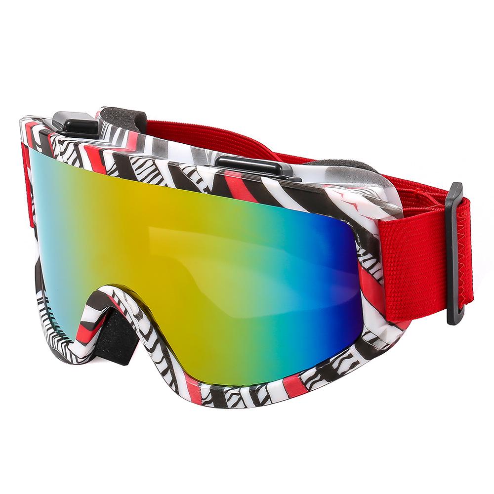 Cross-border Fashion Anti-fog Ski Goggles: Large Frame, Wind & Sand Proof, Colorful Protective Sports Glasses