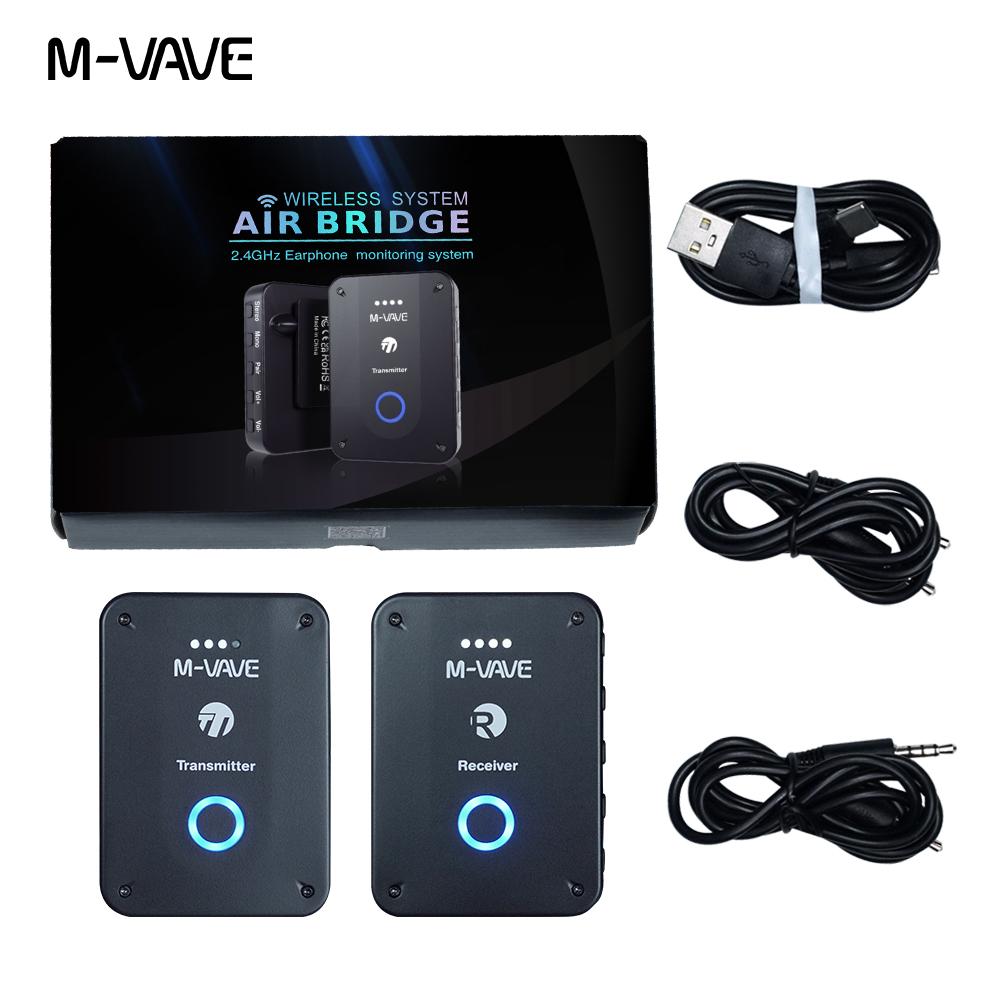 M-VAVE 2.4G Wireless Earphone Monitor Rechargeable ISM Transmitter Receiver with Volume Support Stereo Mono Mute Function