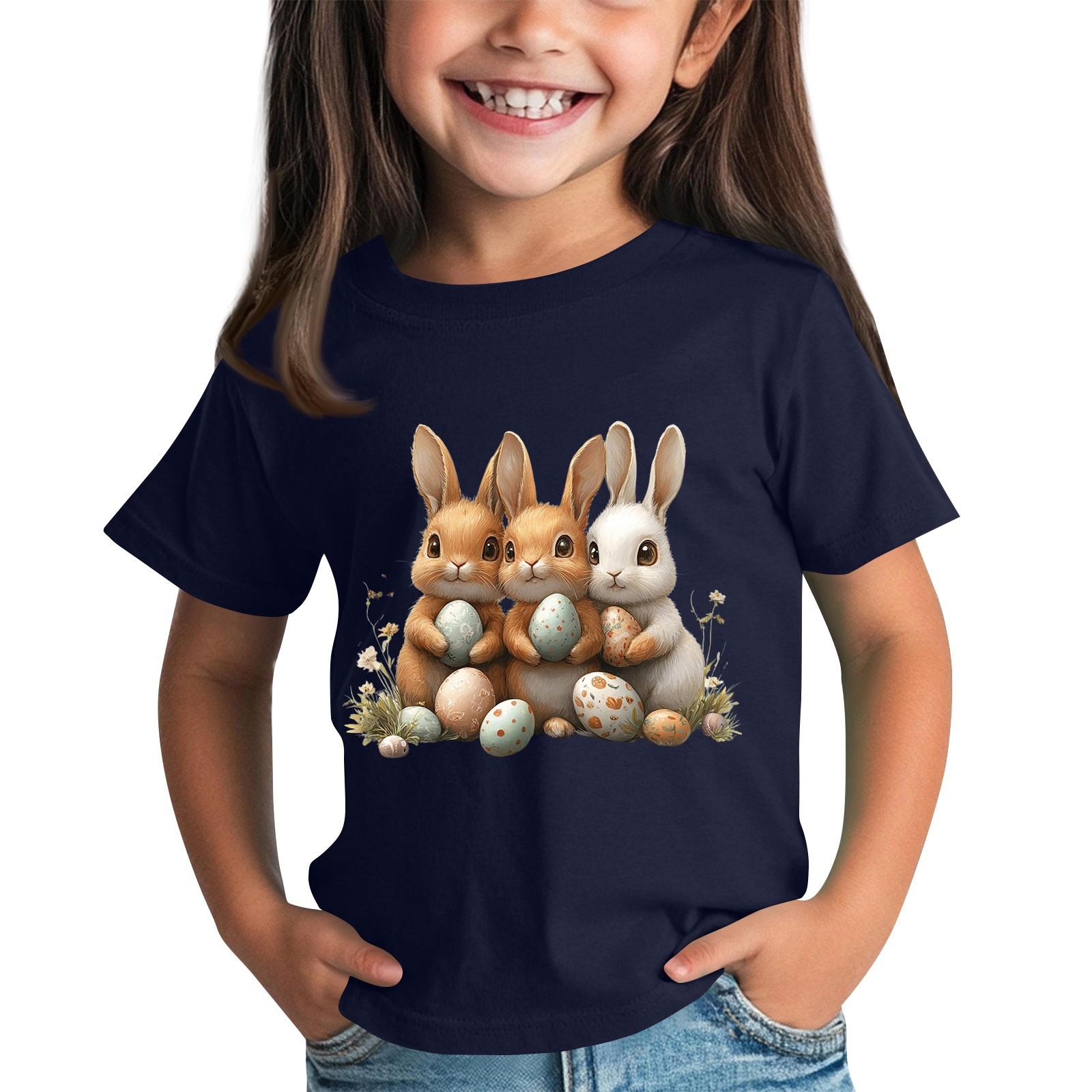 

Children s Short Sleeve Neck T-Shirt Animal Print Daily Casual Top 100 тёмно-синий