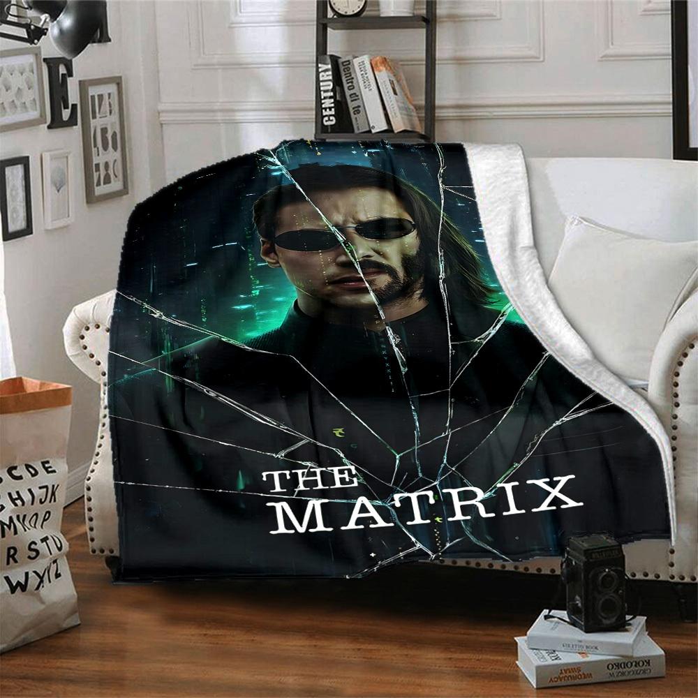 1 Stück Die Matrix Flanell-Kuscheldecke - HD-Druck Leicht Weich Warm Ganzjahresdecke für Sofa, Bett, Reisen, Camping 002