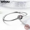 WOSTU 100% 925 Silver Poetic Blooms Bracelet & Bangles For Women Fit DIY Charms Beads Original Jewelry Gift FBS919
