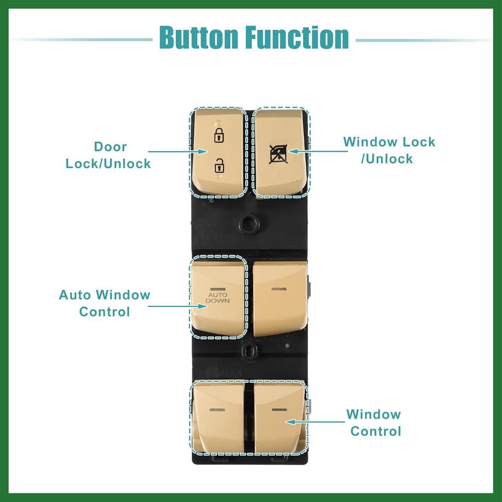 Motoforti Power Window Switch Window Control Switch Fit for Hyundai Elantra Move 2012-2016 with Removal Tool - Pack of 1 Long-Lasting