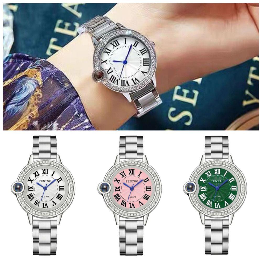 Retro Ladies Business Watches Exquisite Quartz Wristwatch Rhinestone Quartz Watch Women Gift