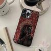 Retro dark horse for Apple 15 colored silver iPhone14promax creative 13/11 matte 16 protective case 17