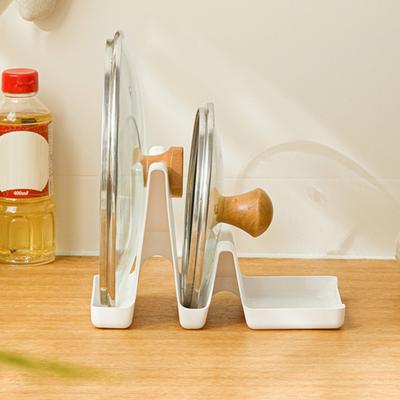 Pot Lid Holder Freestanding Anti-slip U-shaped Mount Safe Kitchen Countertop Pot Cover Chopping Board Organizer Cooking Utensil