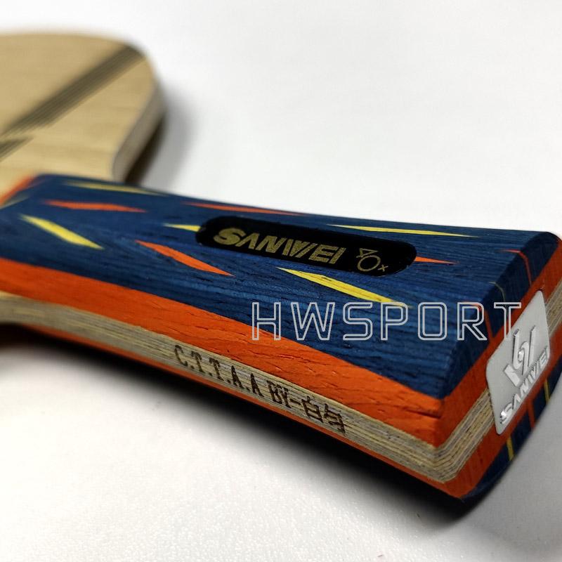 Čepel na stolní tenis SANWEI BY EVEN 10 Dřevo 9 Měkká uhlíková čepel na ping pong OFF++ pro rychlý typ