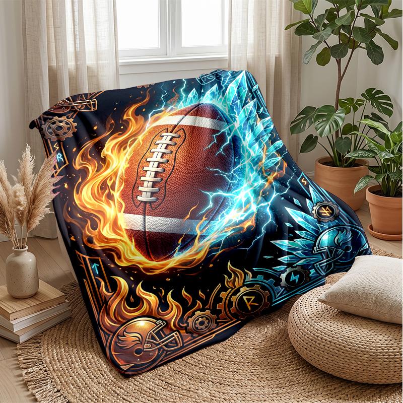Electric Football Firestorm Theme blanket Lightweight Warm Flannel Blanket Decorative Throw Blanket for Home Decoration