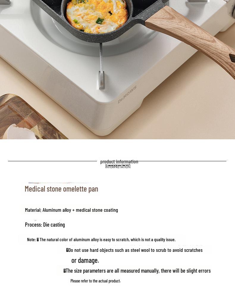 Non-Stick Four-Hole Omelette and Egg Frying Pan for Breakfast