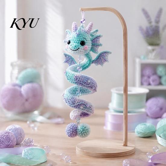 Easy Assembly Dragon Decor DIY Spiral Hanging Ornament Kit, Decorative Art Craft, Family Activity Craft Handmade Crochet Kit for Home Classroom