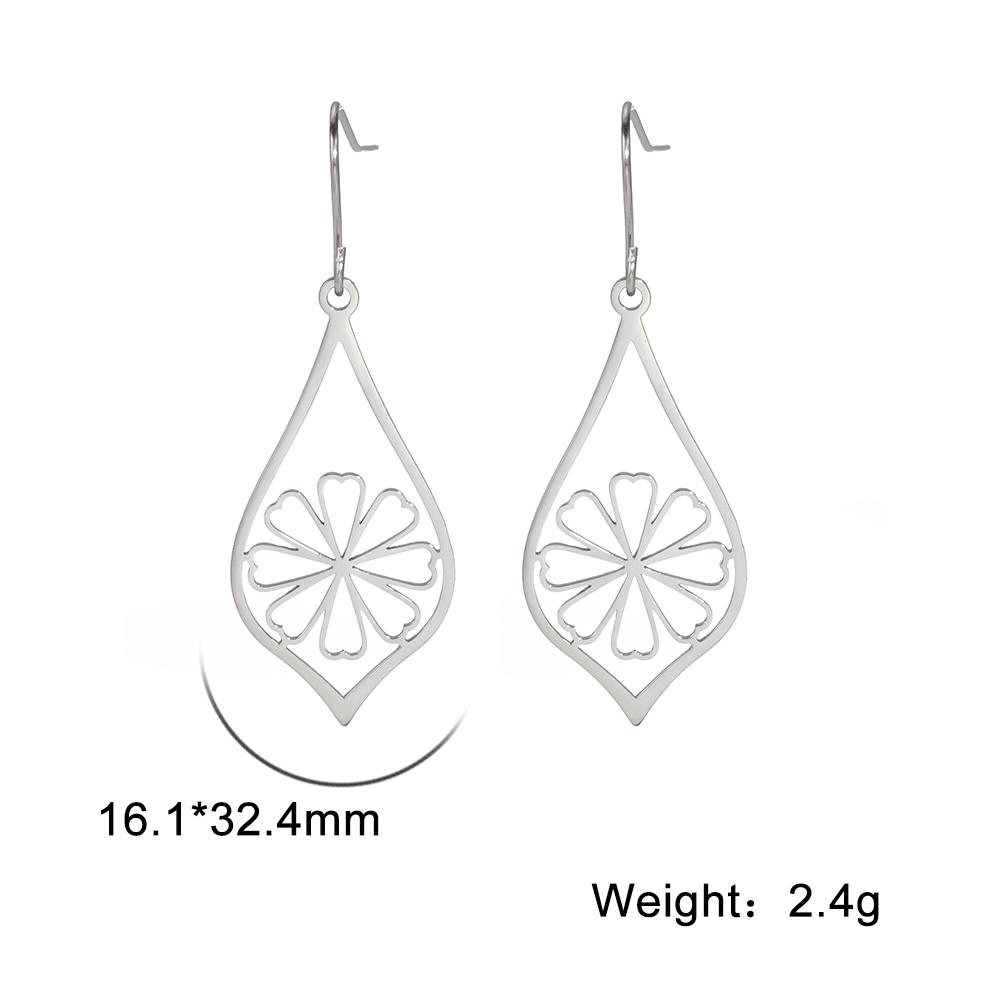 

Teamer Tree of Life Drop Earrings Stainless Steel Vintage Yoga Lotus Flower Dangle Earrings Jewelry Women Valentine s Day Gift