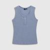 GAP Women's Logo Embroidered Rib Knit Henley Vest