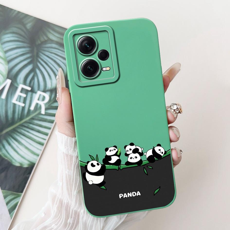 For Xiaomi Poco X5 5G Case Cover Lovely Panda Liquid Silicone Soft Back Cover For Poco X5 Pro Phone Case Coque PocoX5 X5Pro Capa