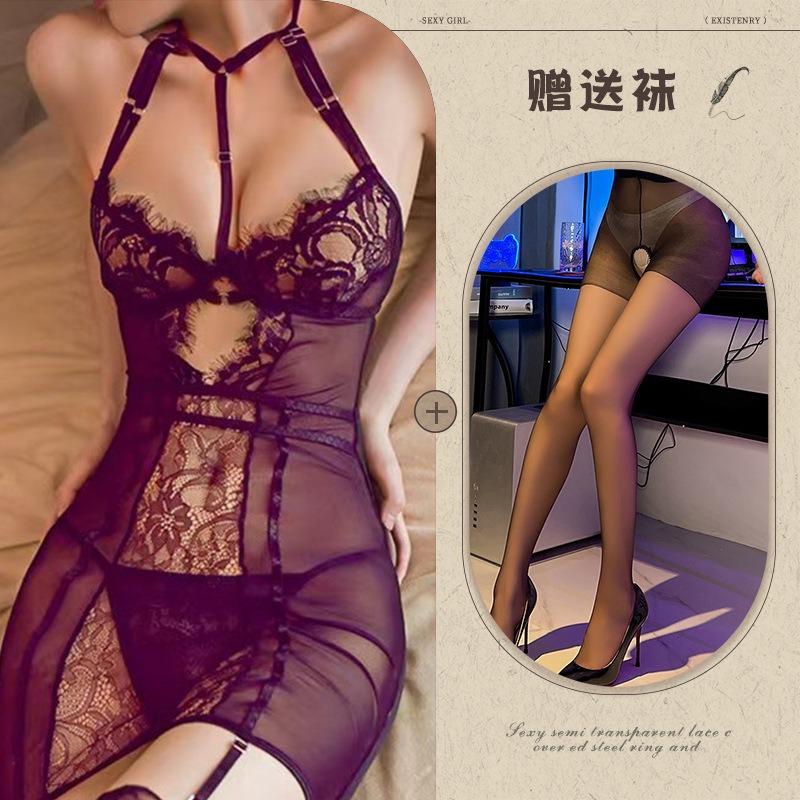 Night listening incense new sexy underwear mesh perspective uniform seduction women tight tulle lace sexy suit 238