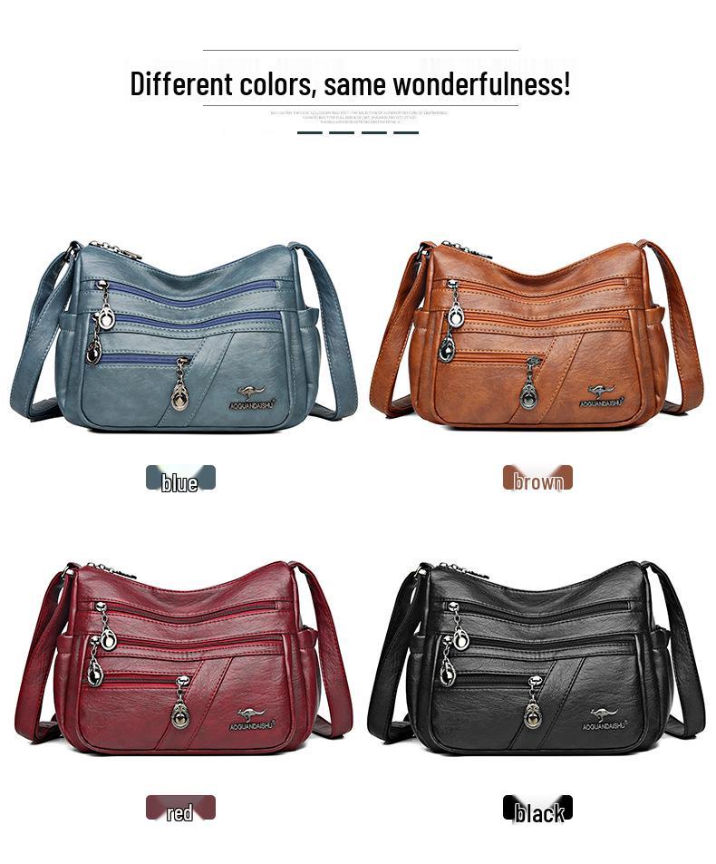2025 Soft Leather Handbag for Women - Stylish, Simple Crossbody & Shoulder Bag for Middle-Aged Ladies