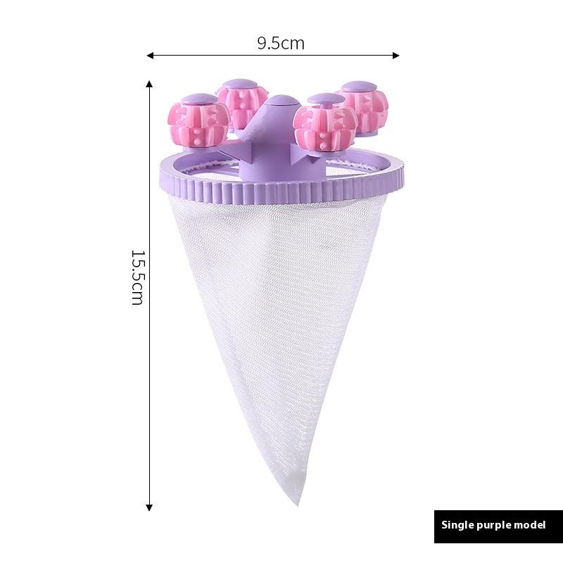 

Фільтр для пральної машини Сітка для фільтрації плаваючого волосся Видалення Уловлювач волосся для прання Мішок для сміття Куля для прання фіолетовий