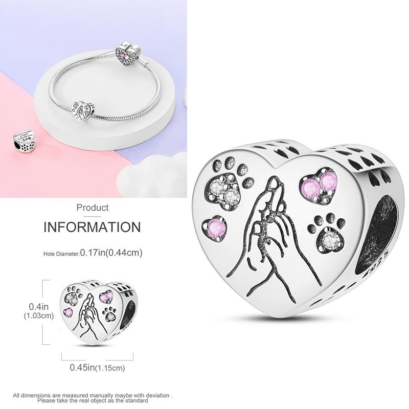 

Новые Шармы Бусины Медь Сердце Влюбленные Семья Кошка Подвеска Подходят Браслет-Бэнгл Ожерелье DIY Ювелирные Изделия Подарок