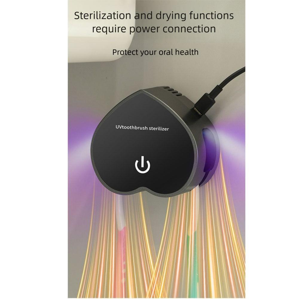 2 Brush Slots Sanitizing Toothbrush Holder Wall Mounted Electric Toothbrush Cleaner  Car
