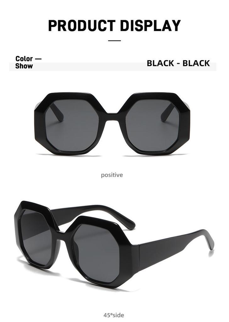 European & American Color Block Polygon Street Style Sunglasses