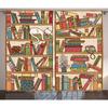 Tende Libreria Libreria Vintage Stampate Digitalmente 3D Soggiorno Camera da Letto Retrò Biblioteca Tende per Finestre Decorazione Casa Personalizzato