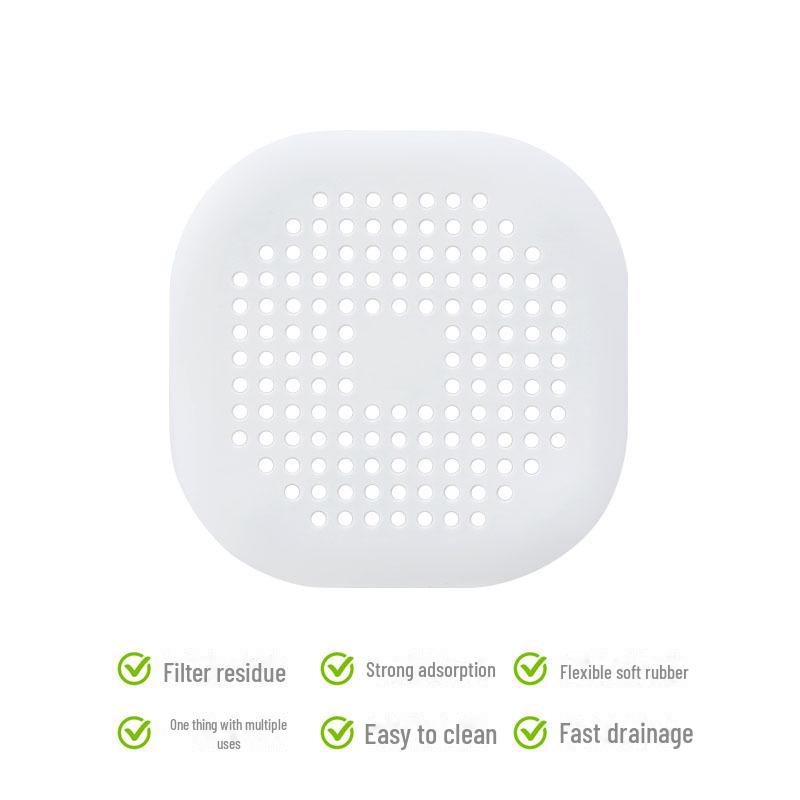 Square Silicone Bathroom Drain Cover Hair Filter Mat