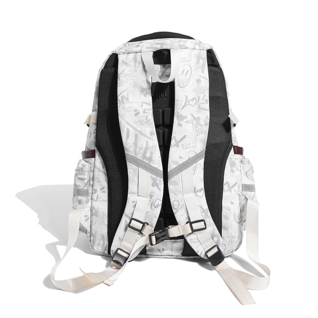 Bolsa para la escuela: Mochila para estudiante de secundaria, mochila para hombre, graffiti estilo coreano, gran capacidad para estudiante de secundaria, alivio de peso, protección de la columna vertebral