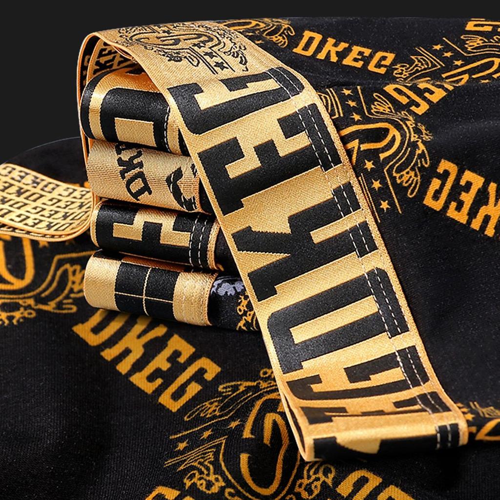 Luxurious Black & Gold Men's 3D Pouch Boxer Briefs - Antibacterial Pure Cotton